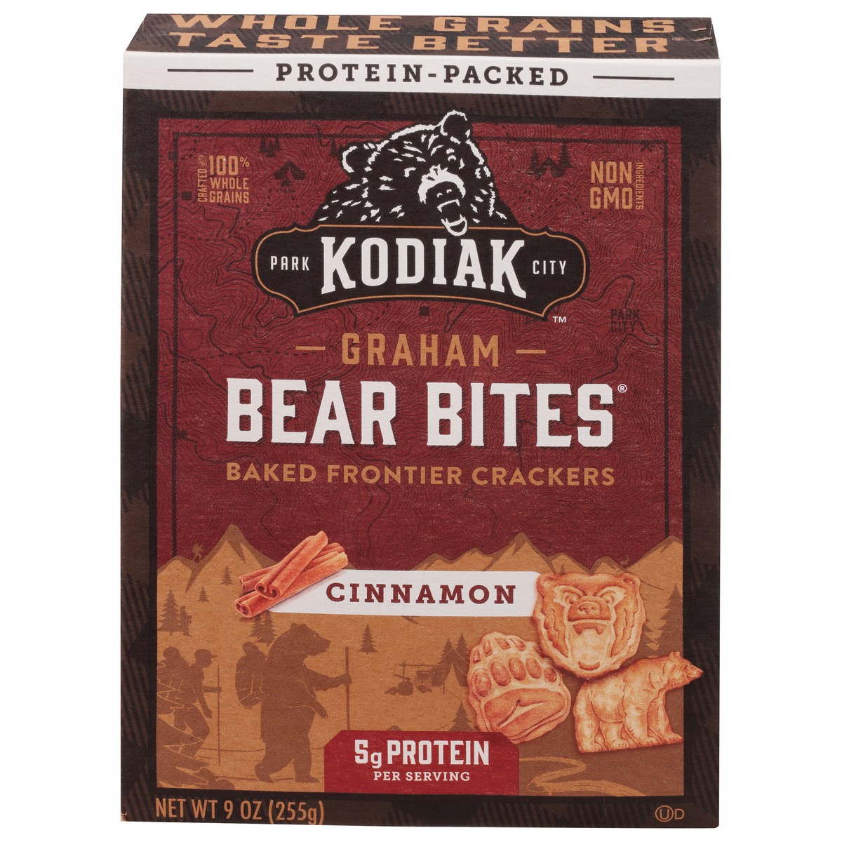 slide 1 of 10, Kodiak Cakes Bear Bites Cinnamon Frontier Graham Crackers, 9 oz