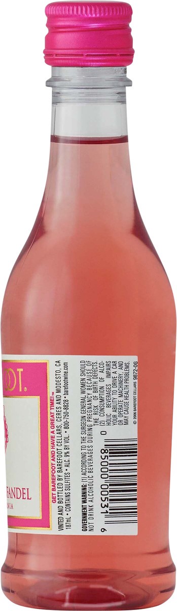 slide 3 of 3, Barefoot White Zinfandel Single, 187 ml
