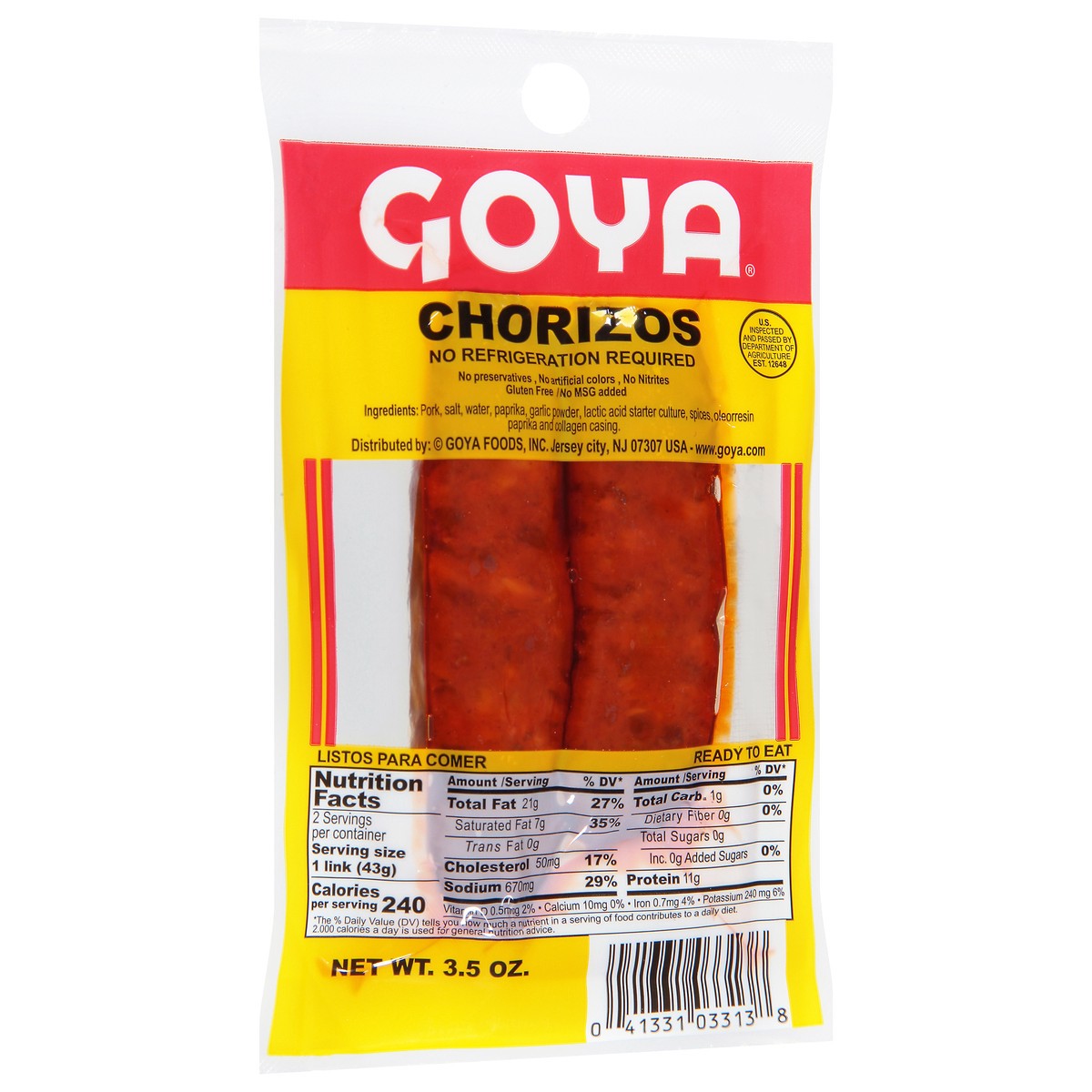 slide 5 of 9, Goya Chorizos 3.5 oz, 3.5 oz