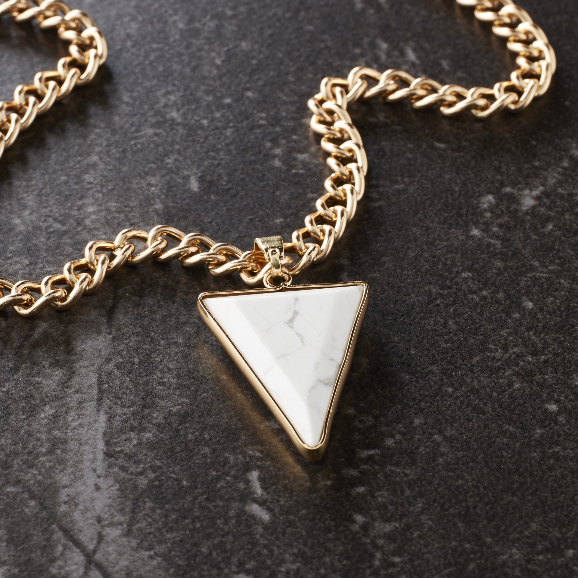 slide 3 of 3, White Howlite Triangle Pendant By Bead Landing, 31mm x 24mm