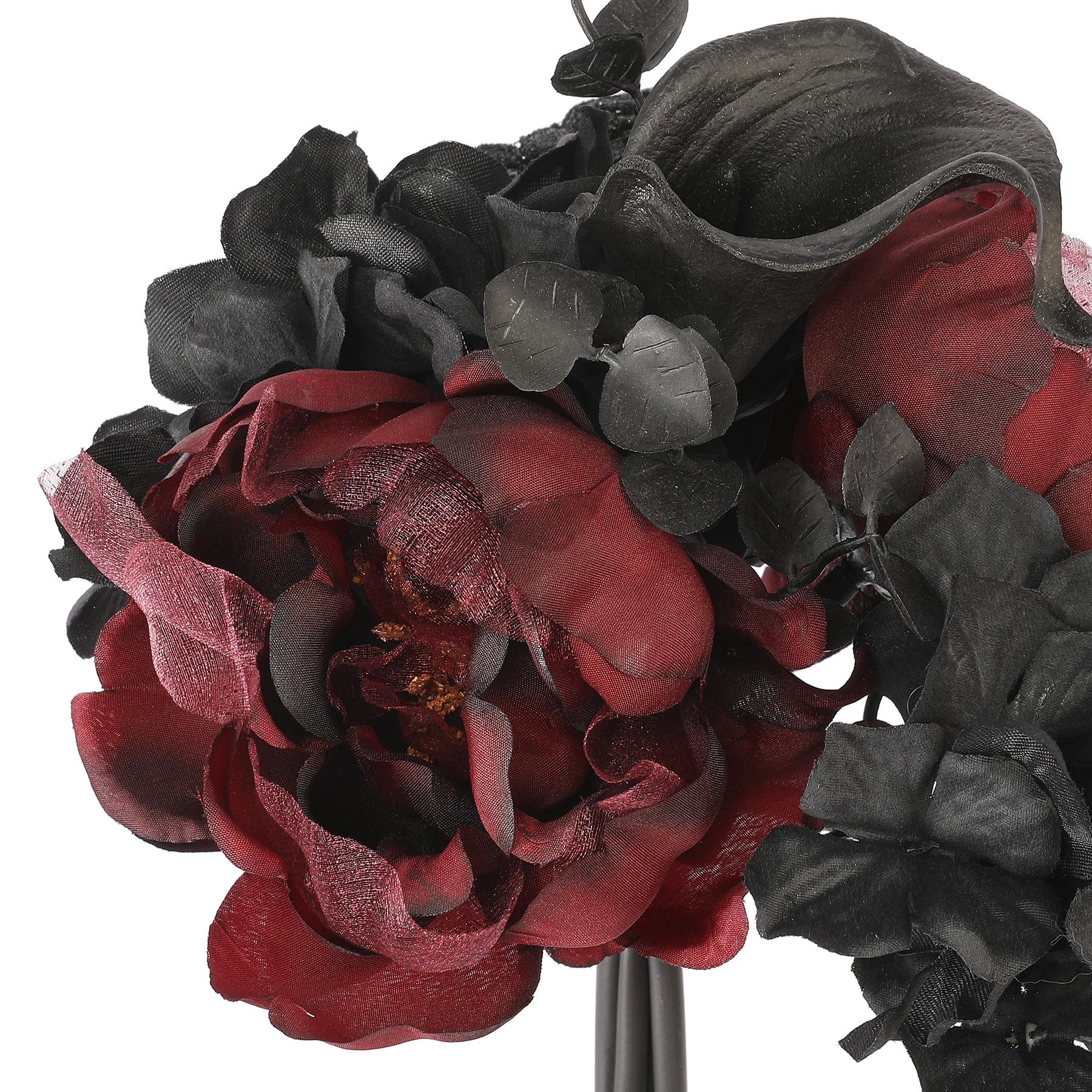 slide 2 of 2, 10" Black Hydrangea & Red Rose Bouquet By Ashland, 10 in