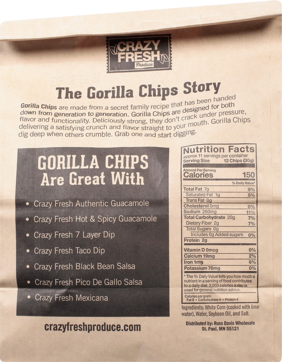 slide 3 of 9, Crazy Fresh Gorilla Chips, White Corn, 12 Ounce, 12 oz