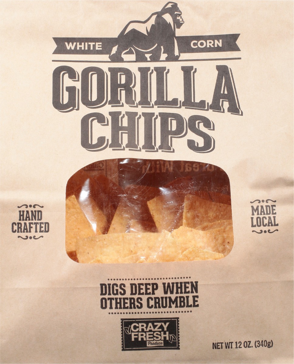 slide 8 of 9, Crazy Fresh Gorilla Chips, White Corn, 12 Ounce, 12 oz