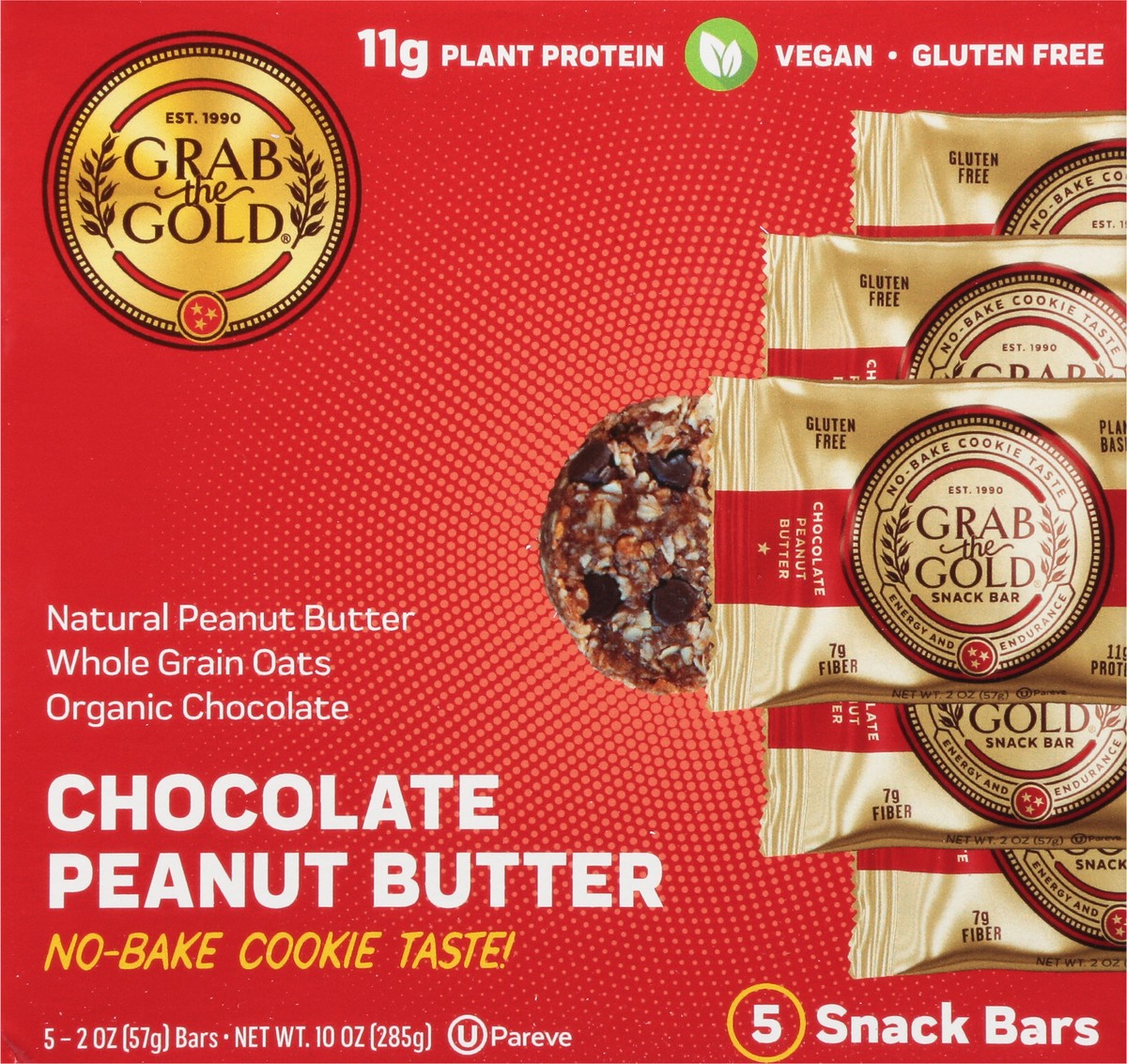 slide 6 of 9, Grab the Gold Chocolate Peanut Butter Snack Bars 5 - 2 oz Bars, 5 ct