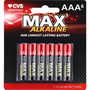 slide 1 of 1, CVS Health Cvs Max Alkaline Batteries, Aaa, 1.5 Volt, 6 Ct, 1 ct