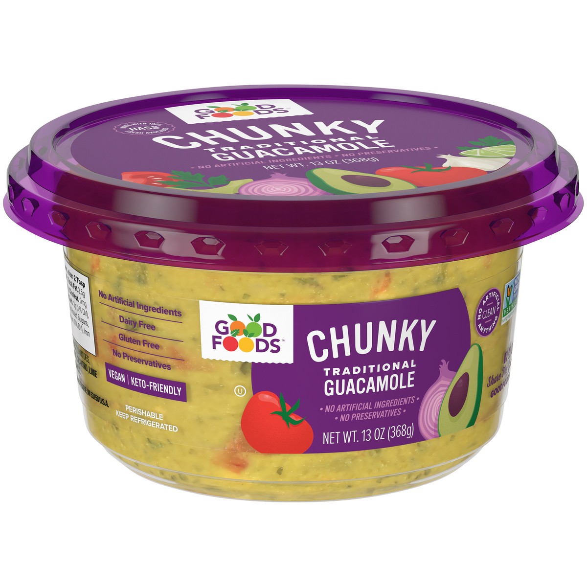 slide 9 of 9, Good Foods Traditional Chunky Guacamole 13 oz. Tub, 13 oz