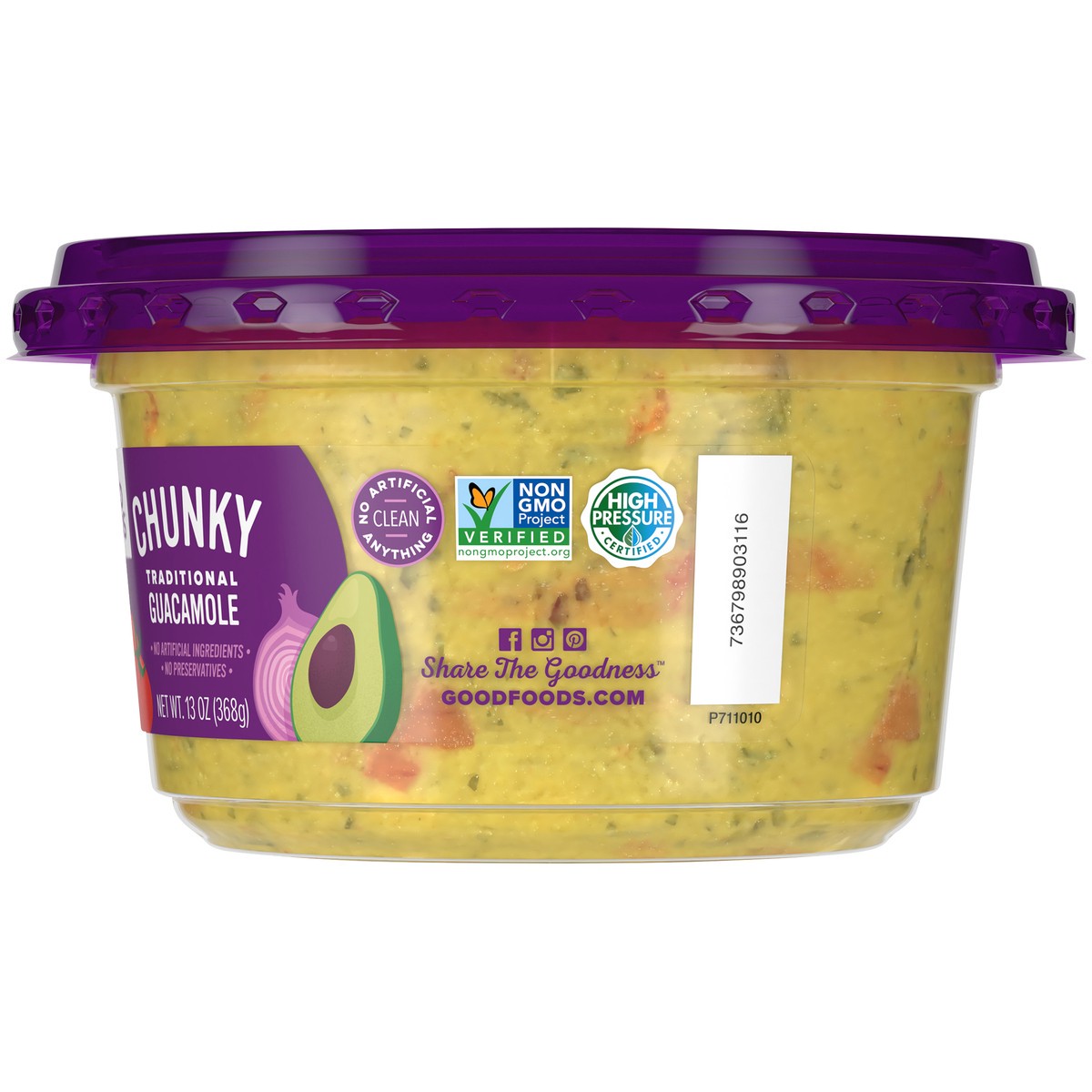 slide 3 of 9, Good Foods Traditional Chunky Guacamole 13 oz. Tub, 13 oz