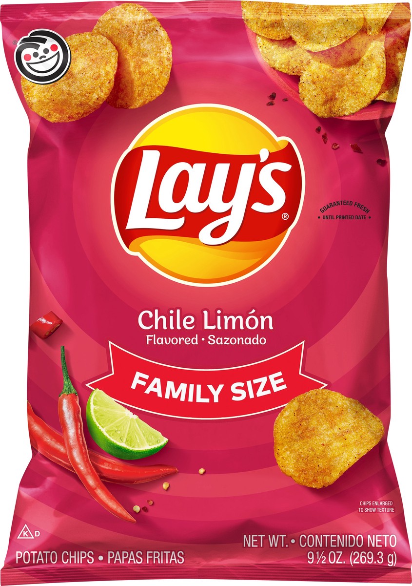 slide 3 of 6, Lay's Family Size Chile Limon Flavored Potato Chips 9.5 oz, 9.5 oz