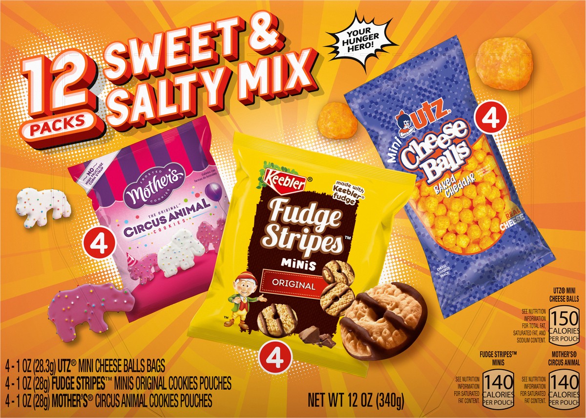 slide 3 of 14, Keebler Sweet & Salty Variety Pack, Mother's Circus, Fudge Stripes, and Utz Cheese Balls, 12 ct