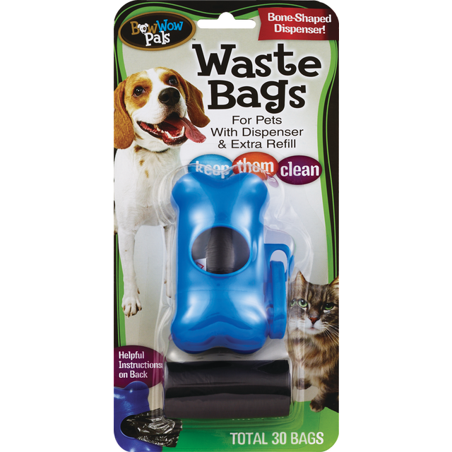 slide 1 of 1, Bow Wow Pals Waste Bags with Holder, 1 ct
