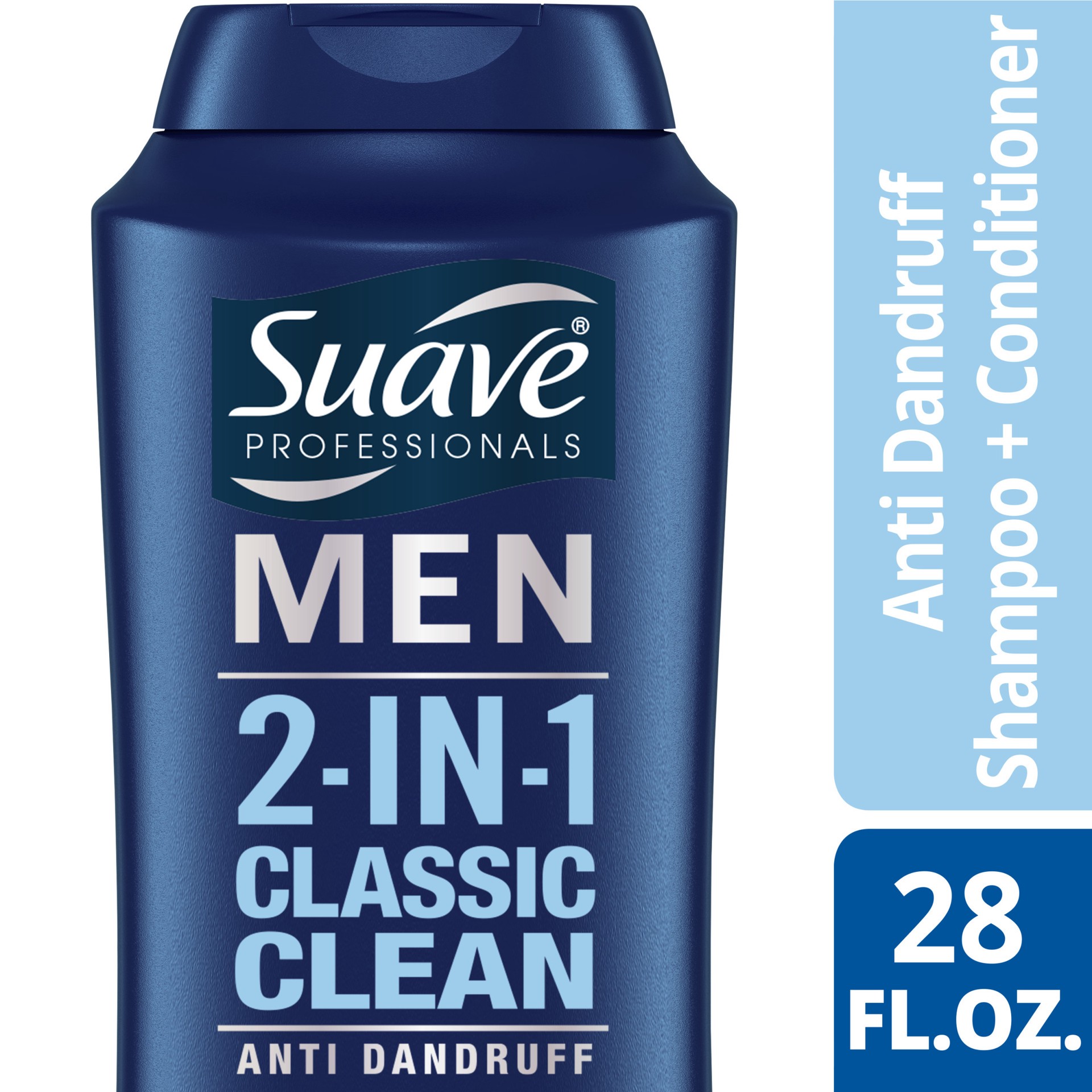 slide 1 of 13, Suave Men 2in1 AntiDandruff Shampoo & Conditioner Classic Clean 28 oz, 28 oz