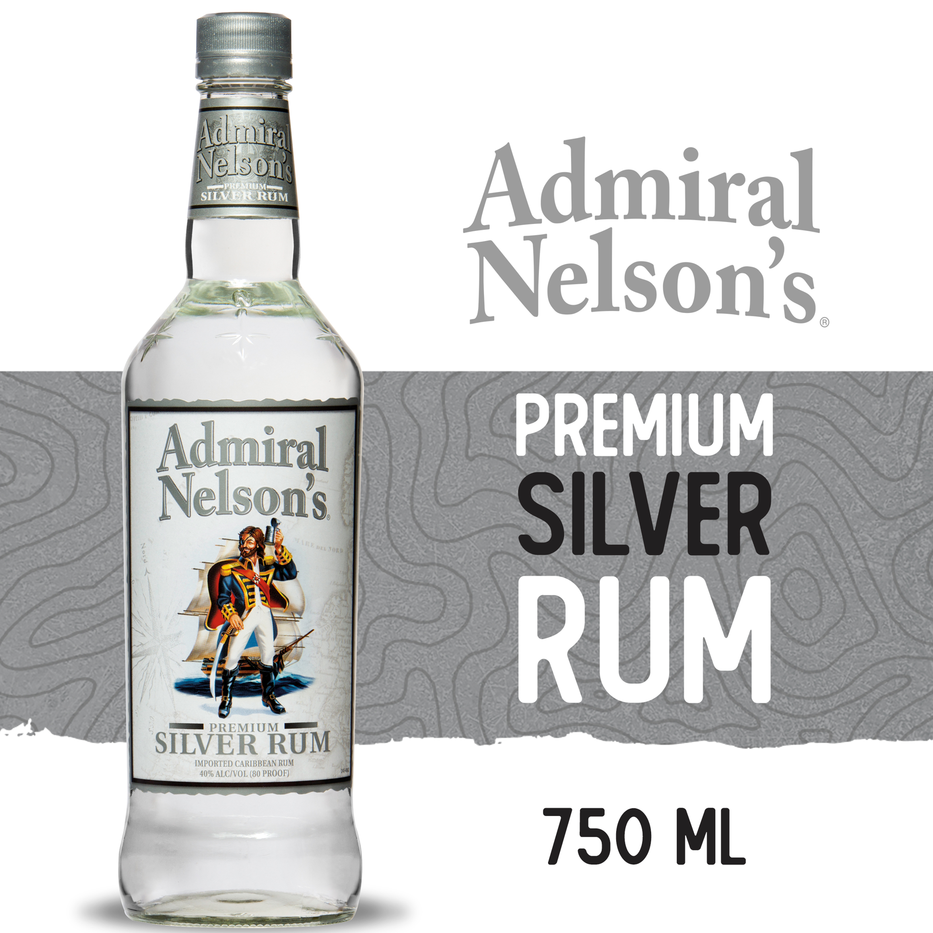 slide 2 of 2, Admiral Nelson's Silver Rum, 750 ml