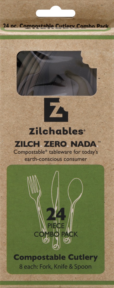 slide 1 of 4, Zilchables Cutlery 24 ea, 24 ct