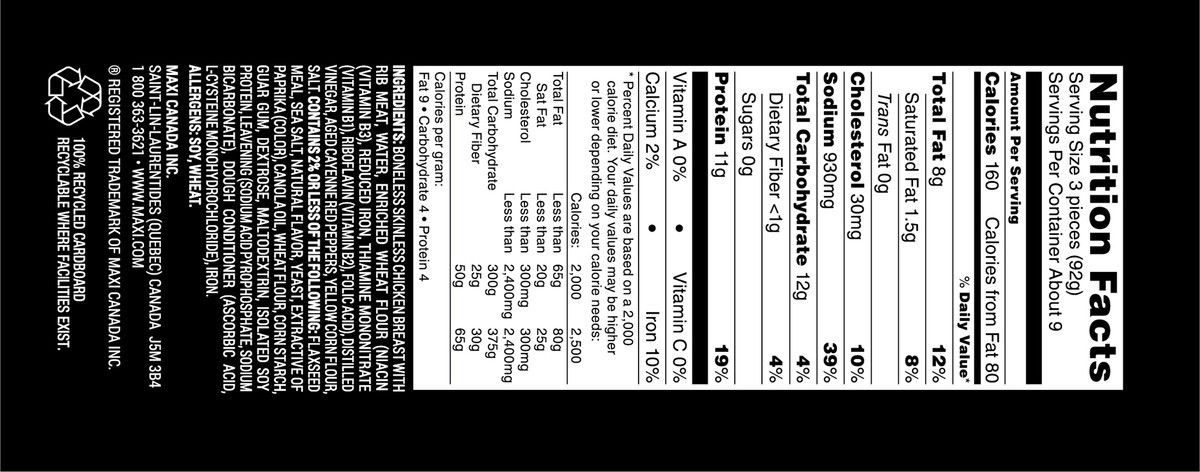 slide 10 of 11, Yummy Hot Buffalo Style Boneless Wyngz, 28 oz, 28 oz