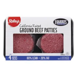 Raley's California Raised Ground Beef Patties 80/20 21.2 oz