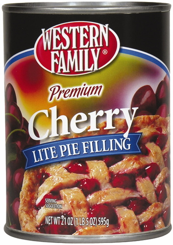 slide 1 of 1, Western Family Lite Cherry Pie Filling, 20 oz