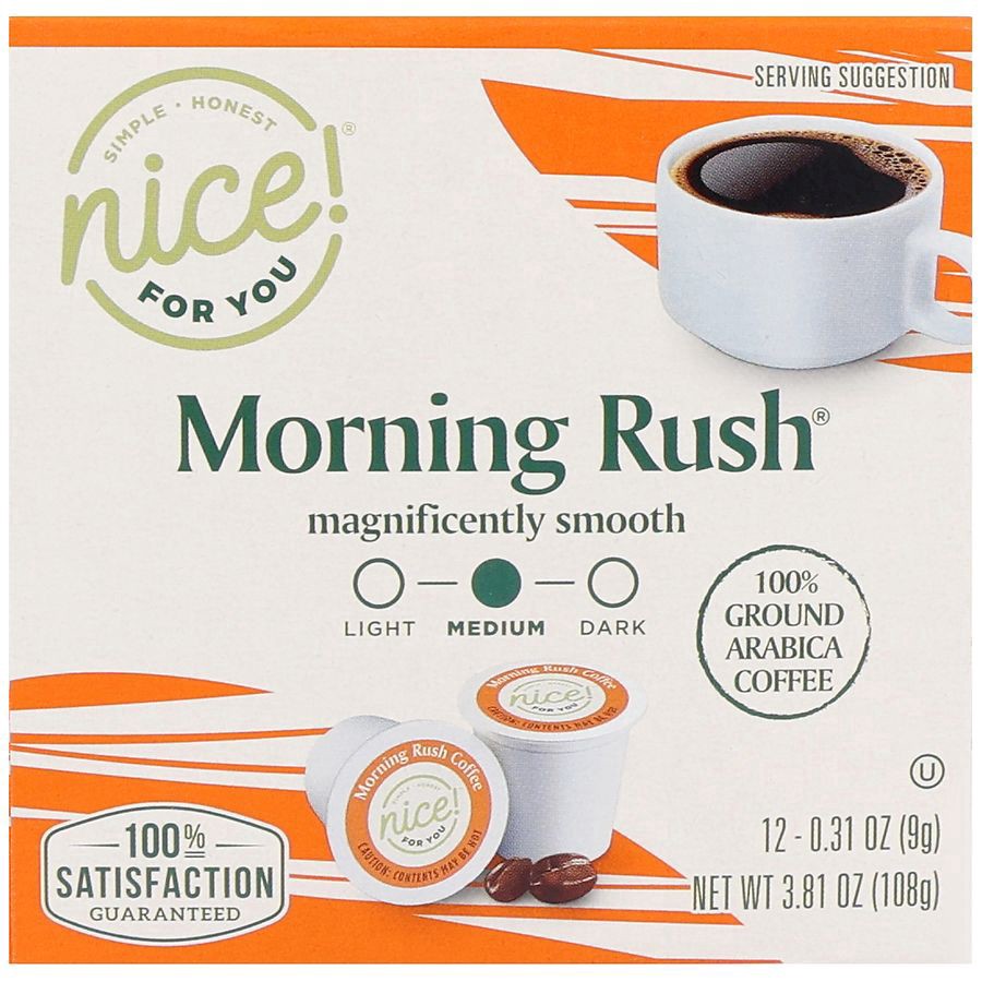 slide 2 of 5, Nice! For You Morning Rush Coffee Single Serve Cups Morning Rush, 0.31 oz x 12 ct