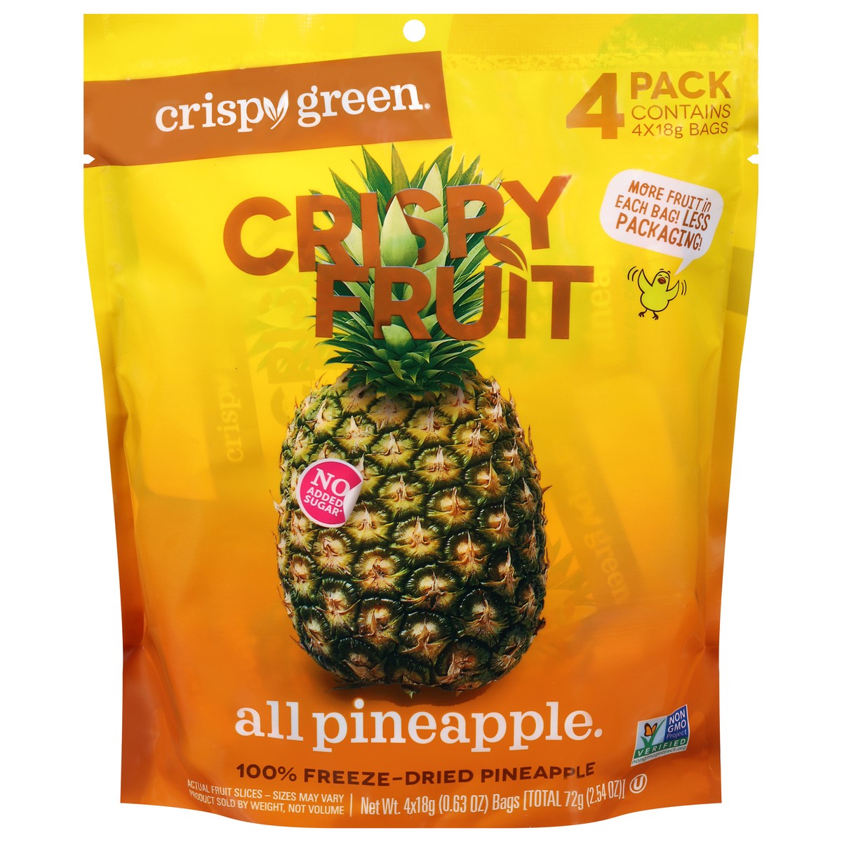 slide 1 of 9, Crispy Green 100% Freeze-dried Pineapple Slices, 1 ct