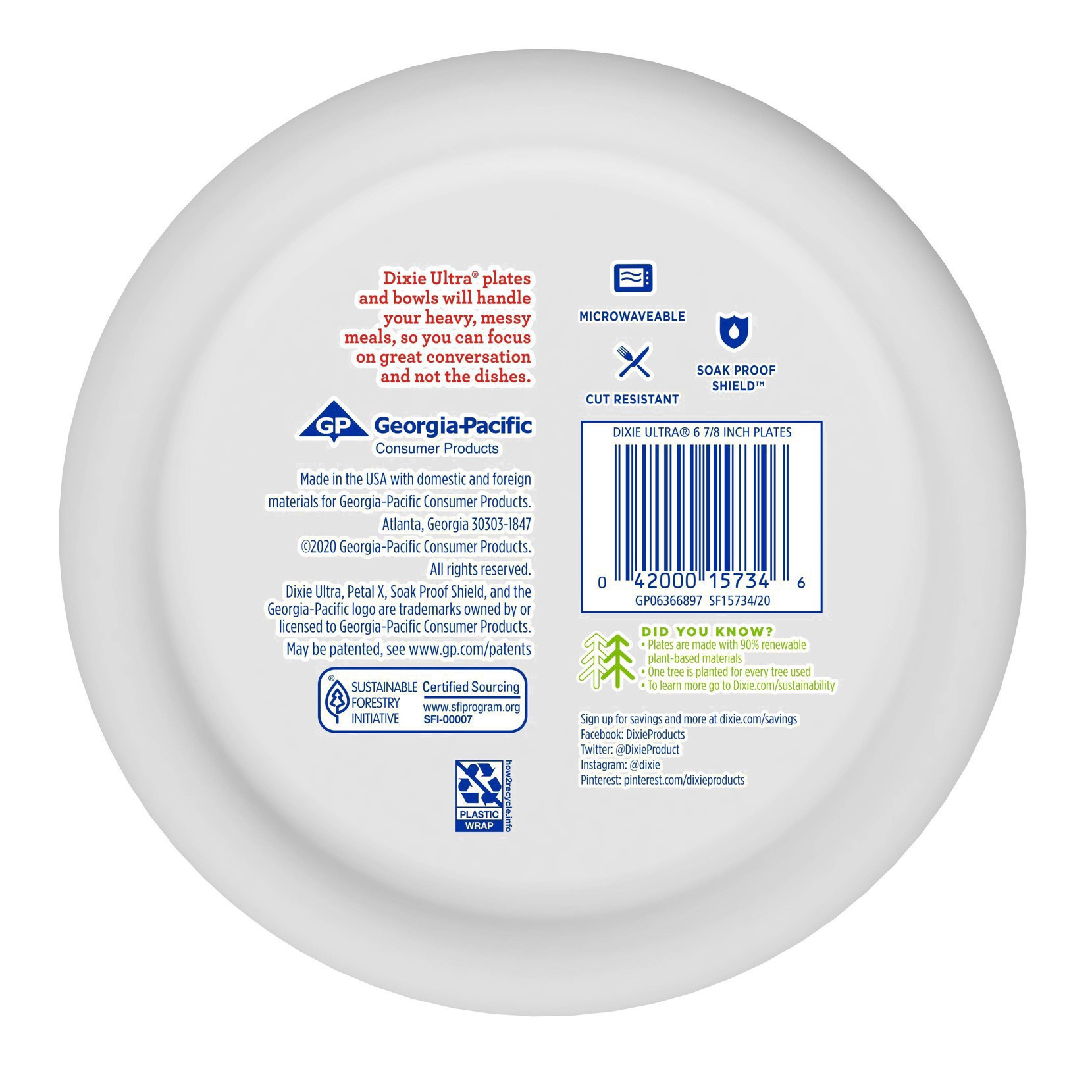 slide 19 of 50, Dixie Ultra Compostable 7 Inch Plates, 44 Count, 44 ct