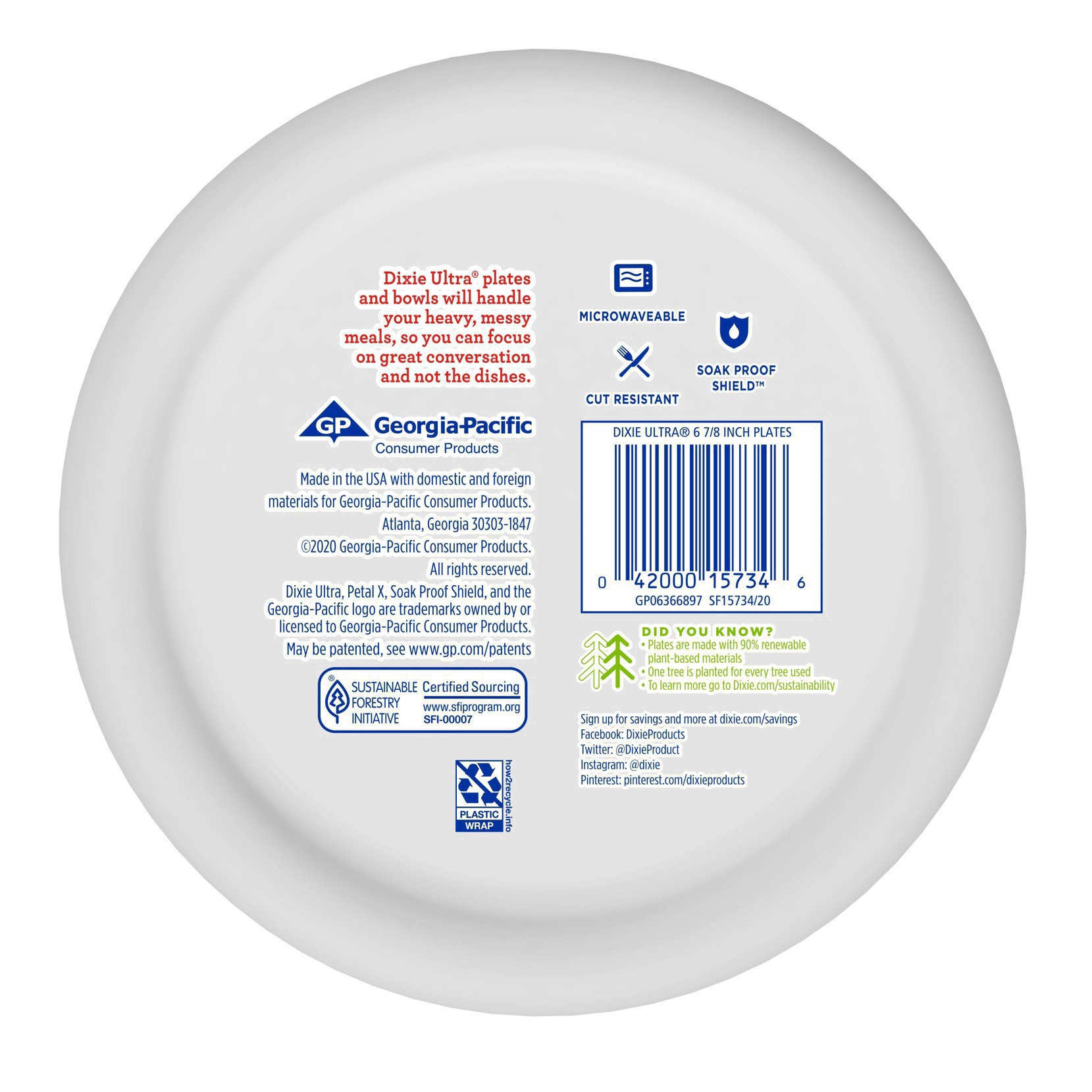 slide 20 of 50, Dixie Ultra Compostable 7 Inch Plates, 44 Count, 44 ct