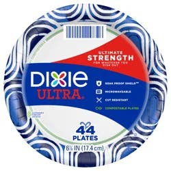 Dixie Ultra Compostable Paper Plates, 6.8 Inch, 44 Count, Multi-Color