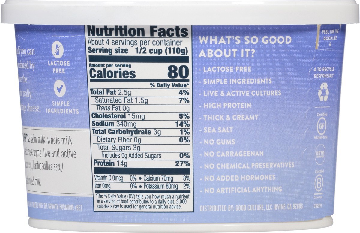 slide 2 of 13, good culture Simply Lactose Free Cottage Cheese 15 oz, 15 oz