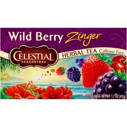Celestial Seasonings Herbal Tea Caffeine Free Wild Berry Zinger- 20 ct