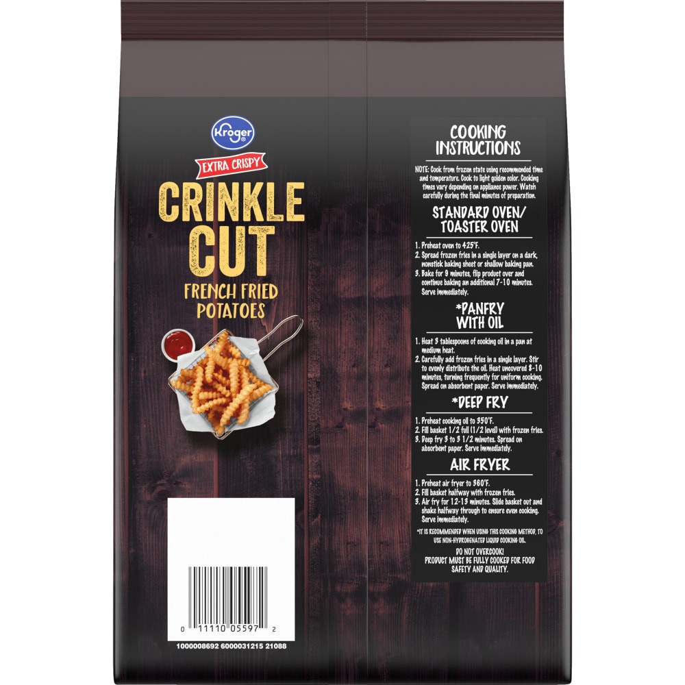 slide 2 of 4, Kroger Extra Crispy Deep Crinkle Cut Fries, 26 oz