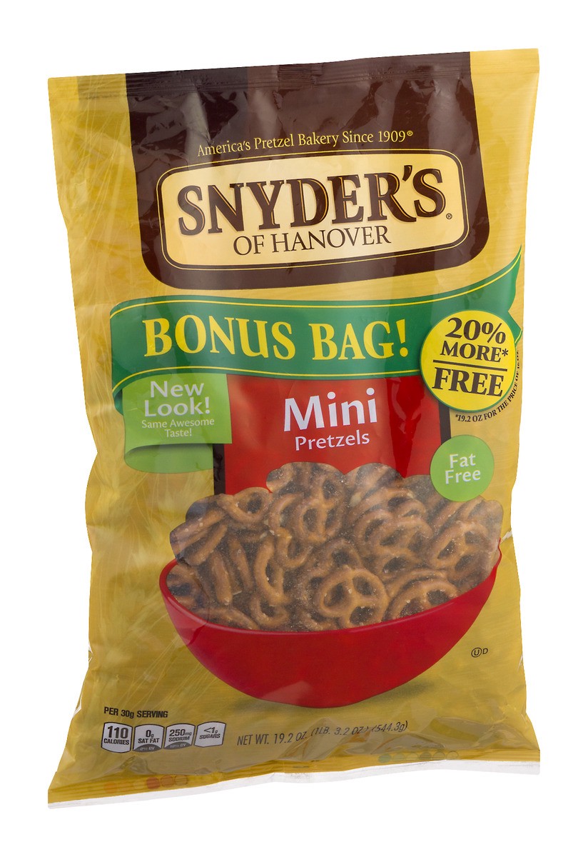 slide 6 of 9, Snyder's of Hanover Mini Pretzels Bonus Bag, 19.2 oz