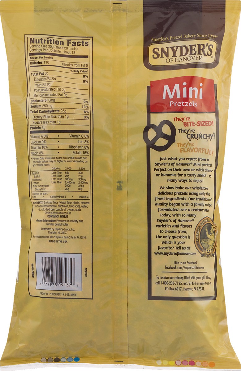 slide 2 of 9, Snyder's of Hanover Mini Pretzels Bonus Bag, 19.2 oz