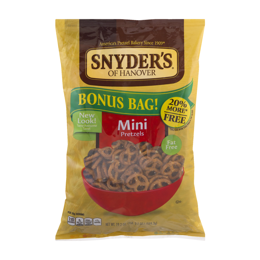 slide 1 of 9, Snyder's of Hanover Mini Pretzels Bonus Bag, 19.2 oz