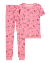 Carter's Kid Barbie Print Cotton Blend 2-Piece Pajamas Pink 12