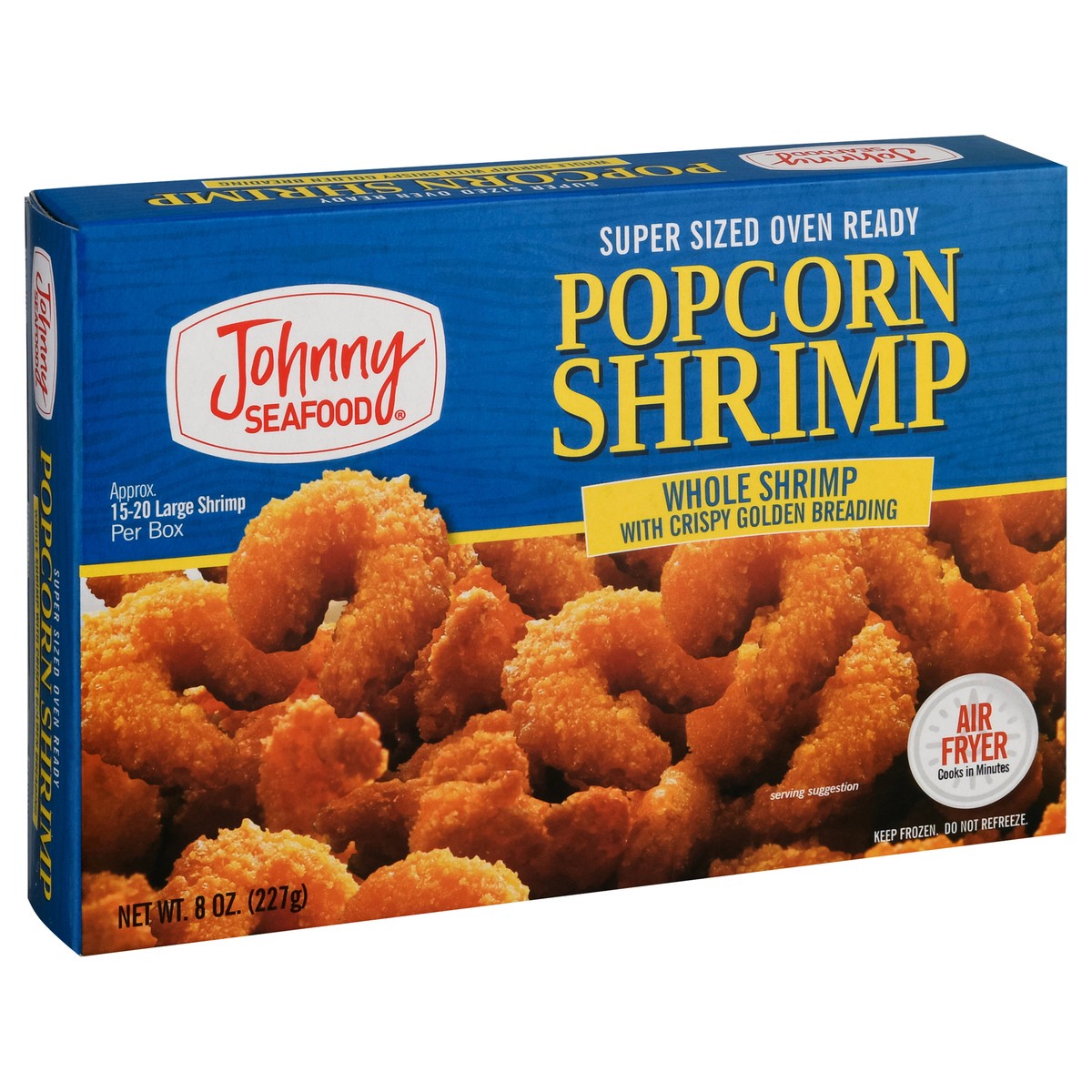 slide 5 of 9, Johnny Seafood Popcorn Shrimp Super Sized 8 oz, 8 oz