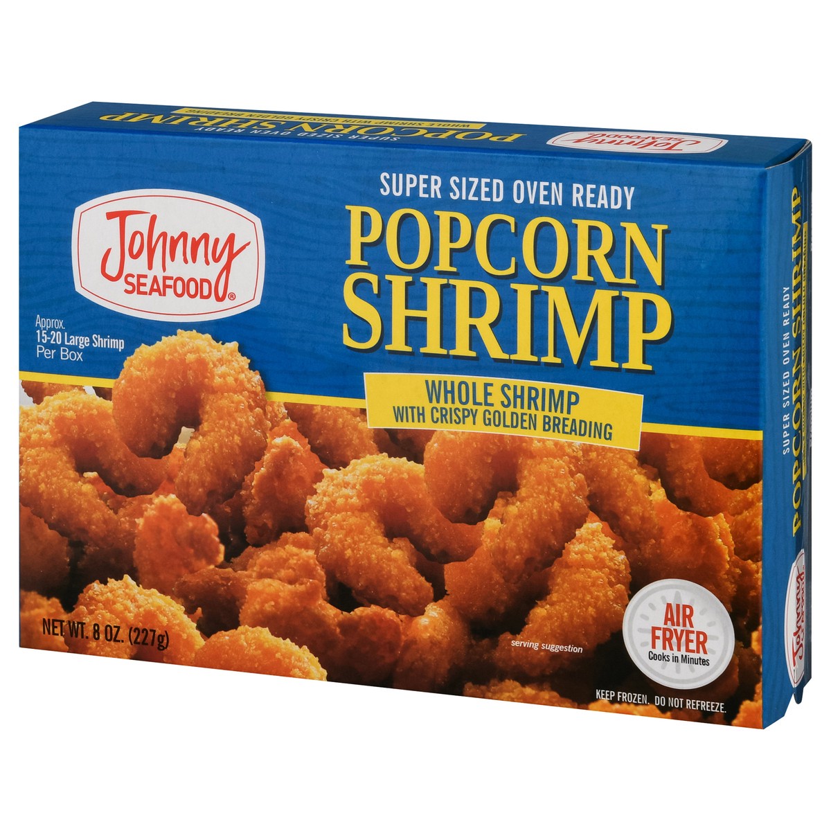 slide 8 of 9, Johnny Seafood Popcorn Shrimp Super Sized 8 oz, 8 oz