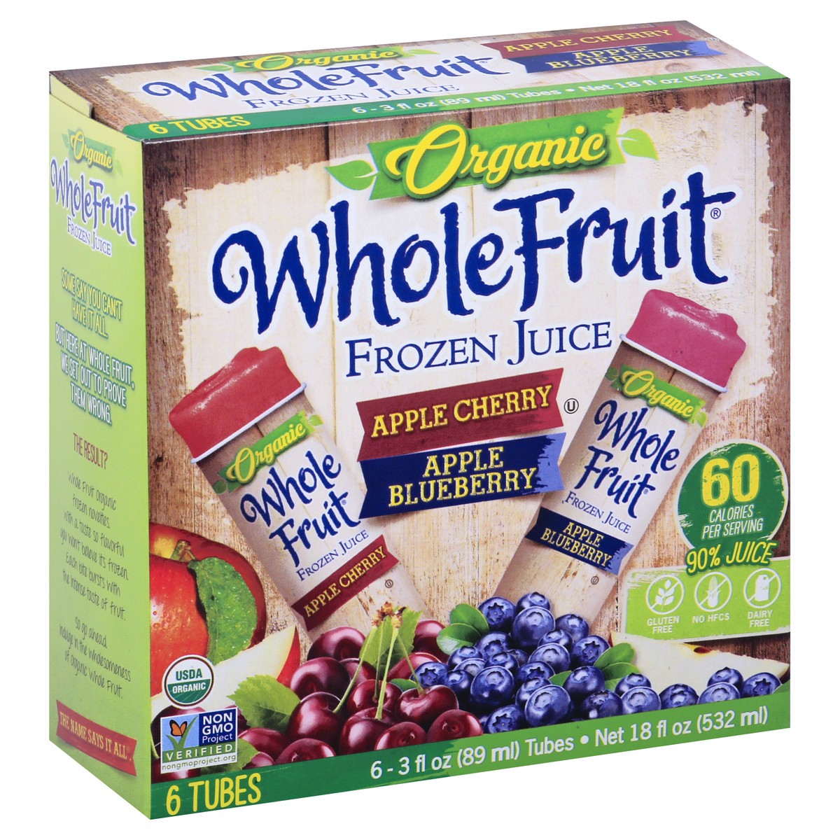 slide 3 of 5, Whole Fruit® organic frozen cherry & blueberry pop, 6 ct; 3 fl oz