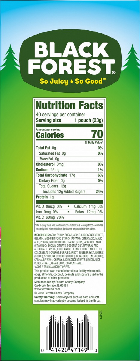 slide 4 of 9, Black Forest Juicy Burst Mixed Fruit Fruit Flavored Snacks 40 Pouches, 32 oz