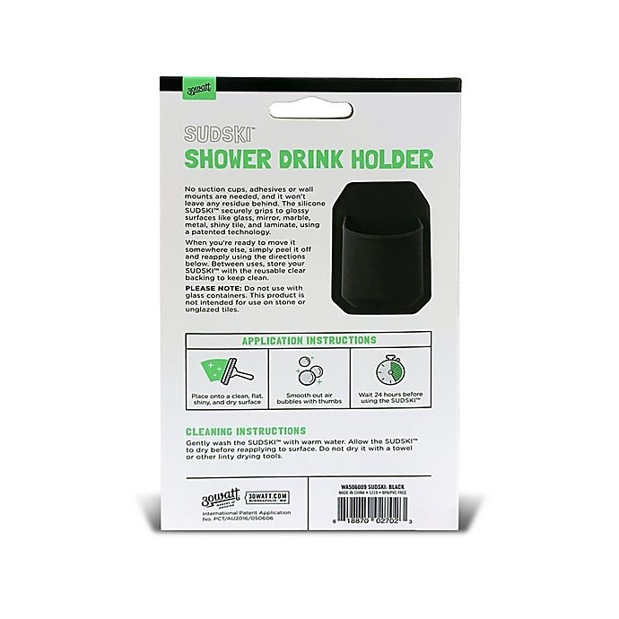slide 3 of 4, 30 Watt Sudski Shower Drink Holder - Black, 1 ct