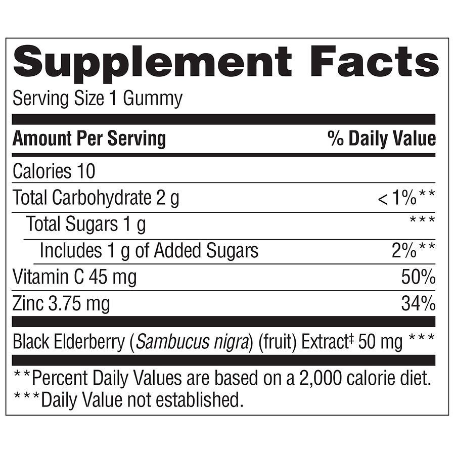 slide 3 of 4, Walgreens Black Elderberry 50 mg Gummies, 30 ct