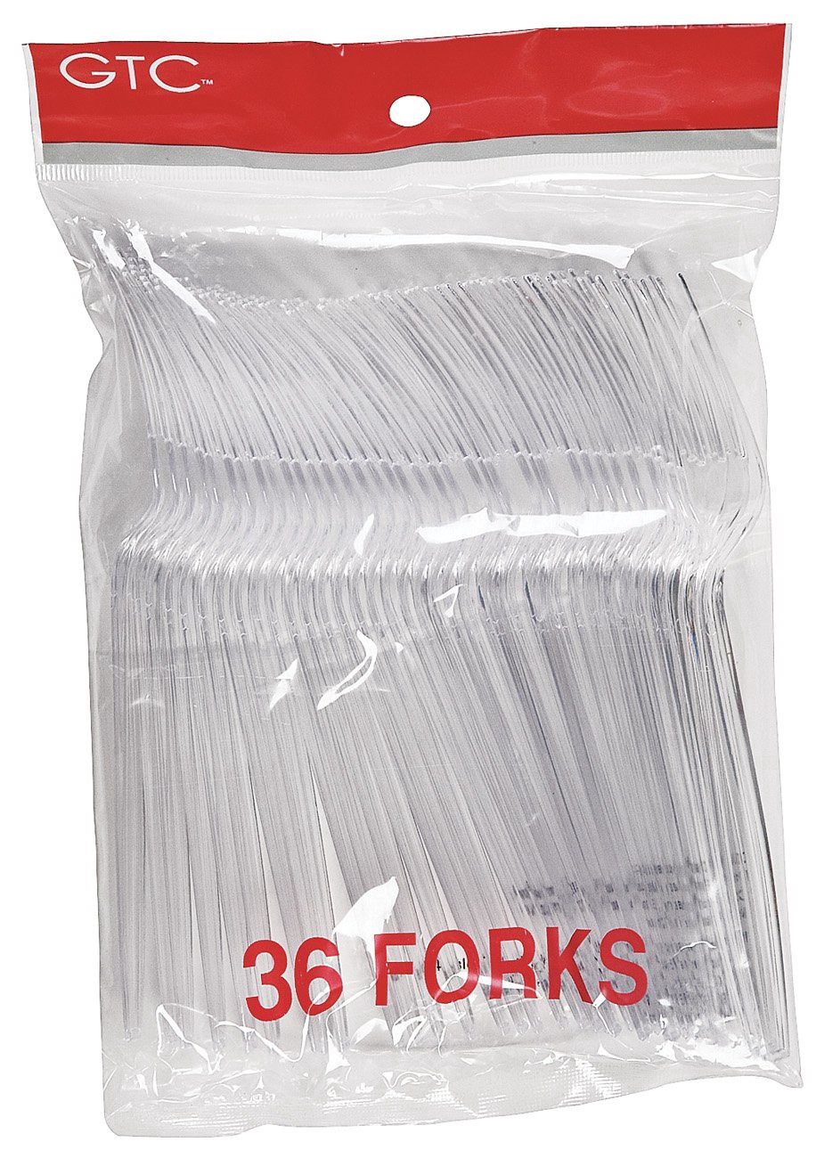 slide 1 of 1, GTC Plastic Forks - Clear, 36 ct