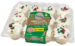 Two-Bite Christmas Vanilla Cupcakes