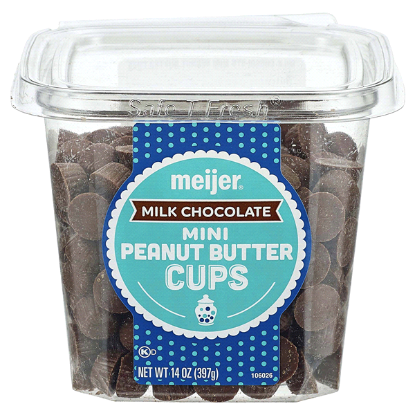 slide 1 of 1, Meijer Mini Milk Chocolate Peanut Butter Cups, 14 oz