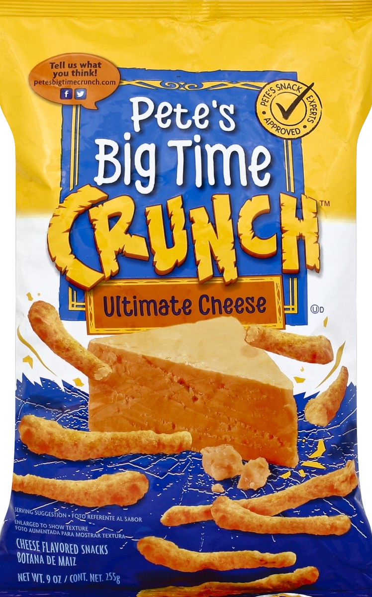 slide 1 of 7, Petes Big Time Crunch Cheese Flavored Snacks 9 oz, 9 oz