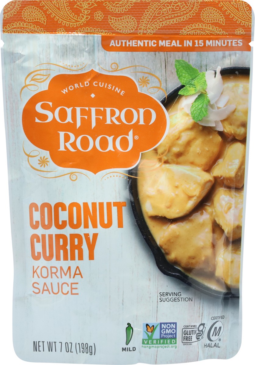 slide 7 of 13, Saffron Road Mild Coconut Curry Korma Sauce 7 oz, 7 oz