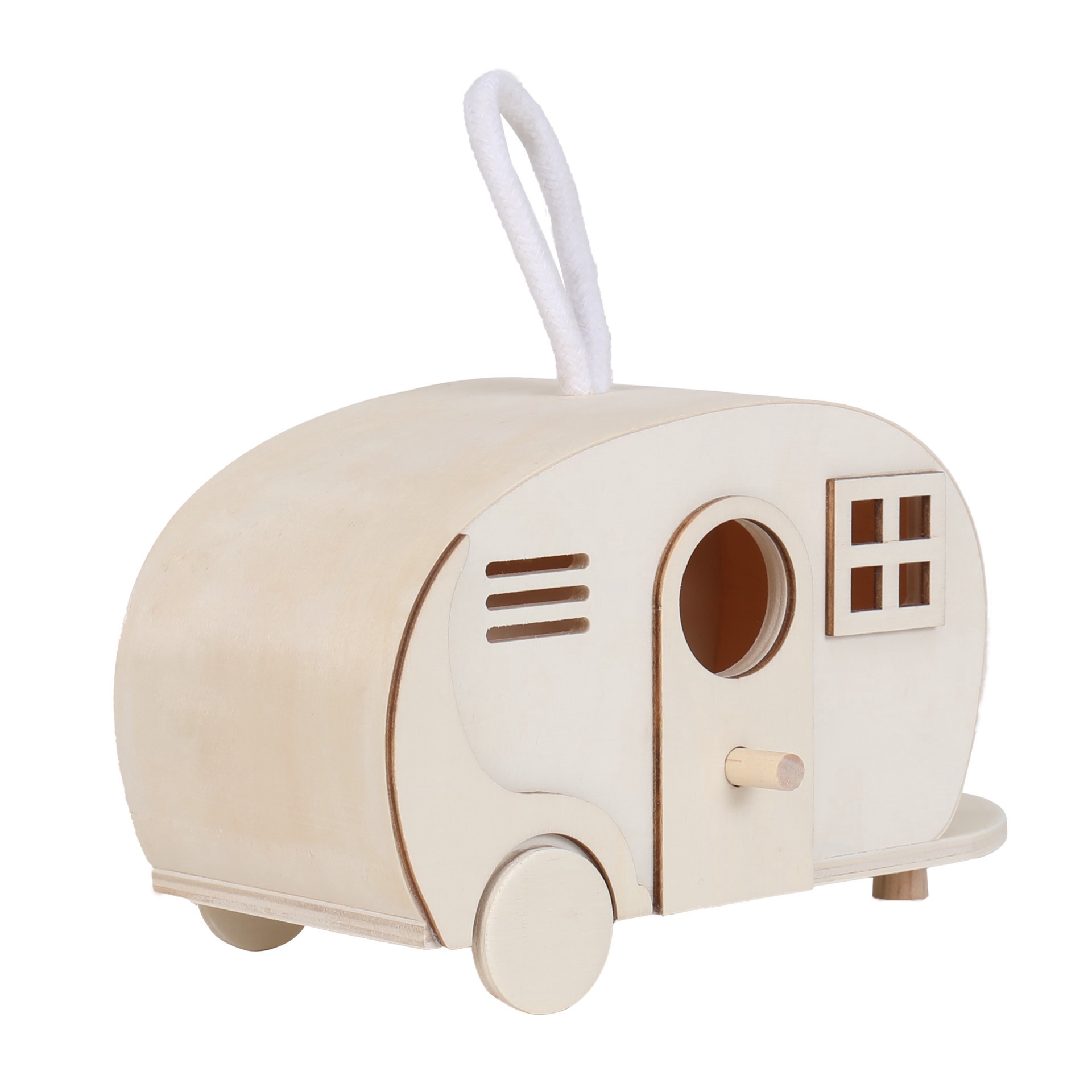 slide 2 of 4, 8" Wood Camper Birdhouse By Make Market, 8 in x 3.8 in x 4.5 in