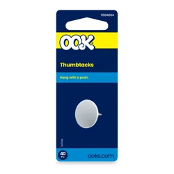 Hillman Ook Tacks, White, 40 pc