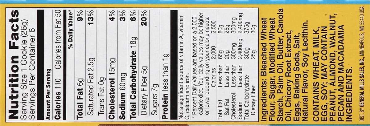 slide 4 of 6, Fiber One Sugar Crunchy Cookies, 6 ct