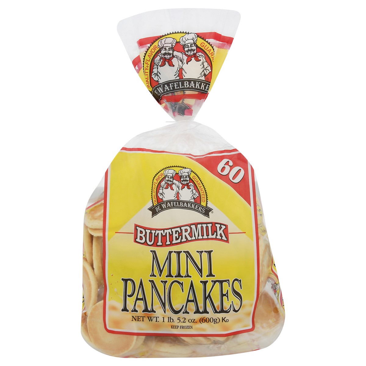 slide 1 of 1, De Wafelbakkers Pancakes - Frozen Buttermilk Mini, 60 ct; 21.2 oz