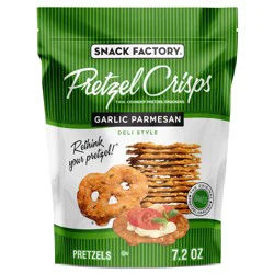 Snack Factory Garlic Parmesan Pretzel Crisps, 7.2 OZ Resealable Bag