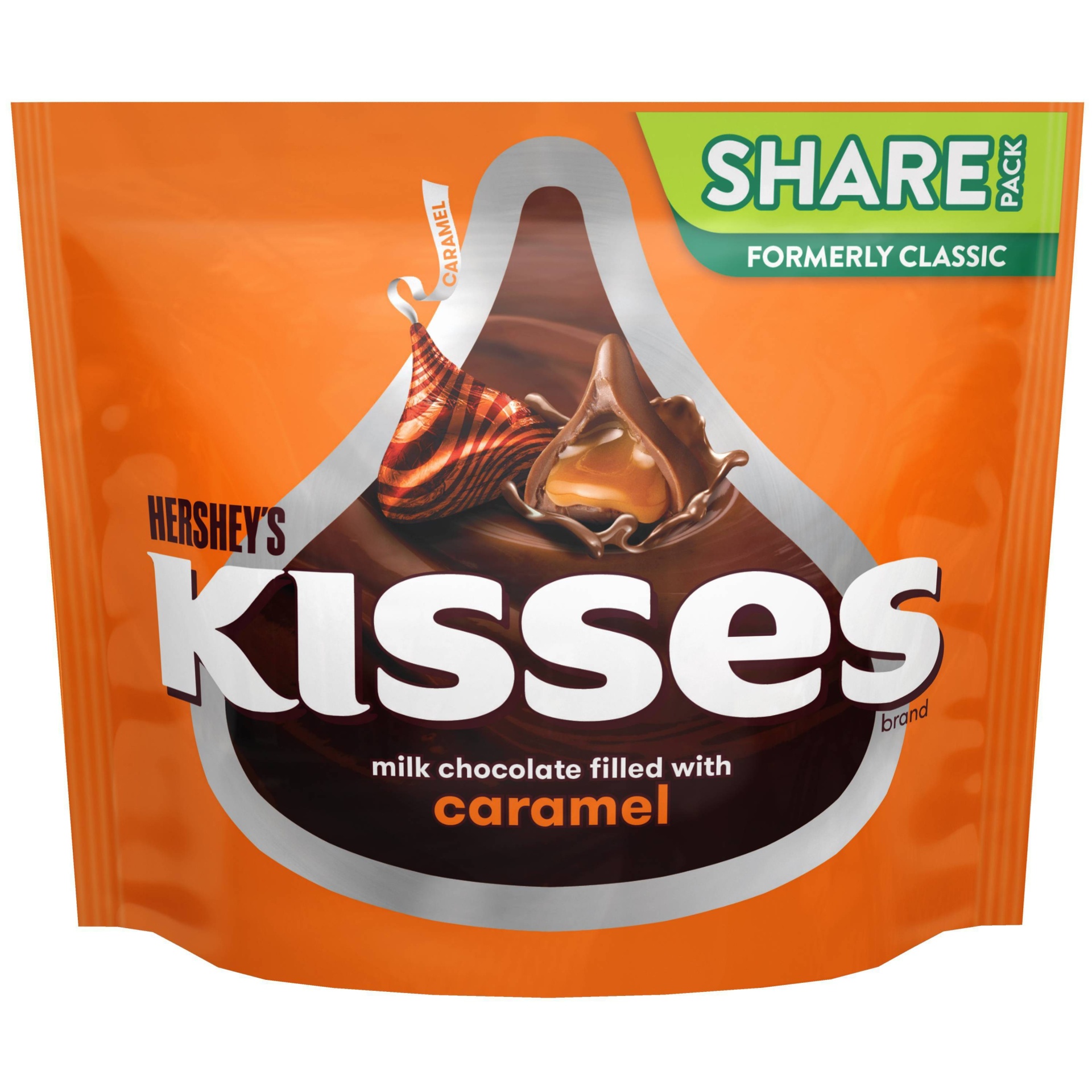 slide 1 of 4, Hershey's Milk Chocolate Caramel-Filled Kisses, 10.1 oz