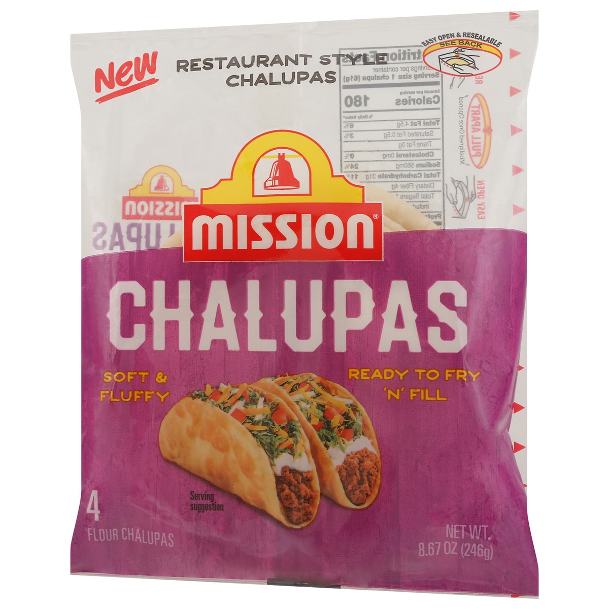 slide 7 of 9, Mission Flour Chalupas, 4 Count, 8.67 oz